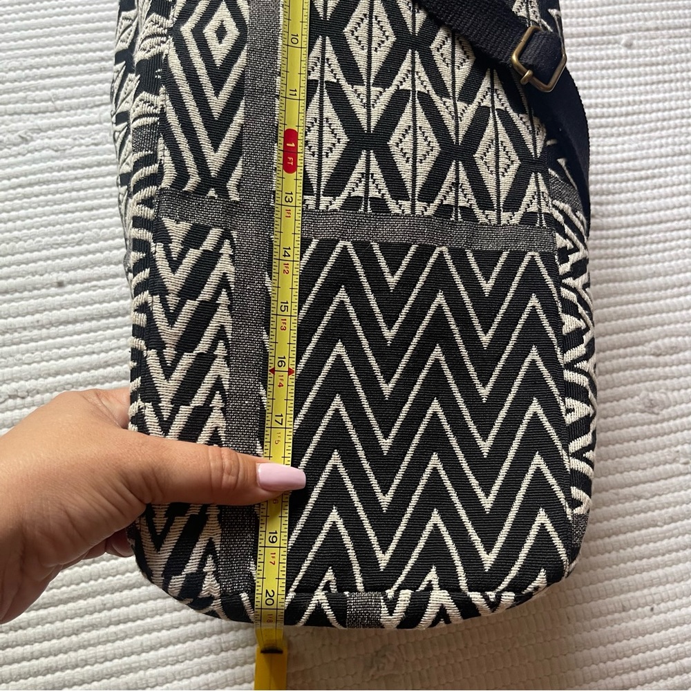 WORLD MARKET Boho Weekender Duffel Bag Black White Cotton Travel - Picture 11 of 13